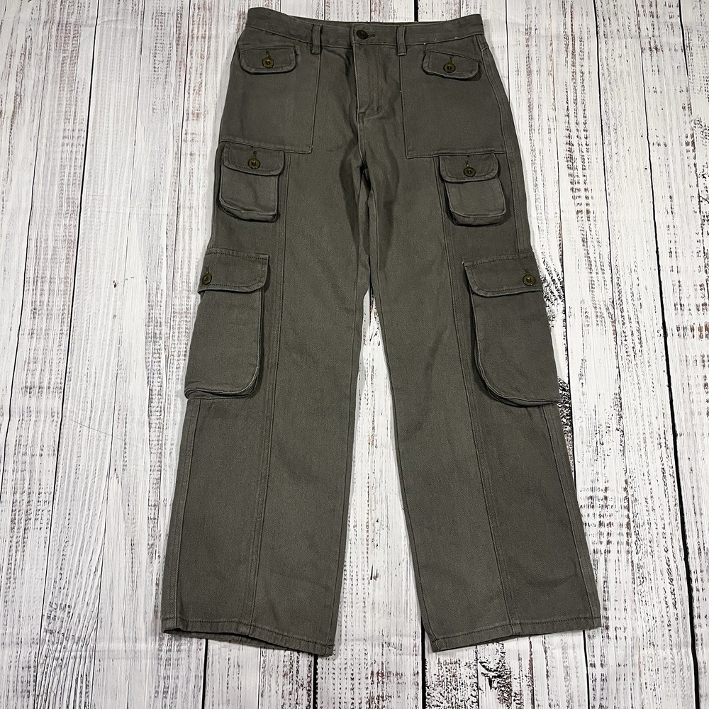 Aelfric Eden Multi Pocket Utility Cargo Work Pants Size Large Olive Green